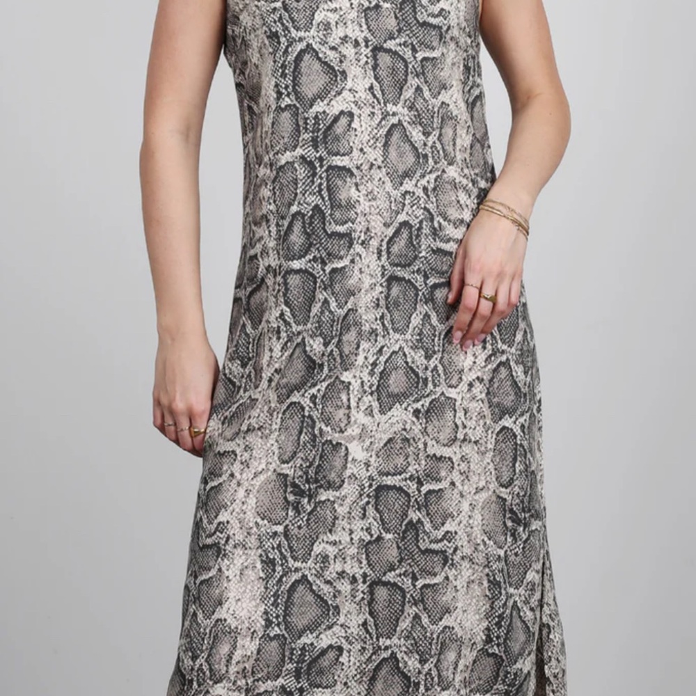 Snake Print Sleeveless Dress